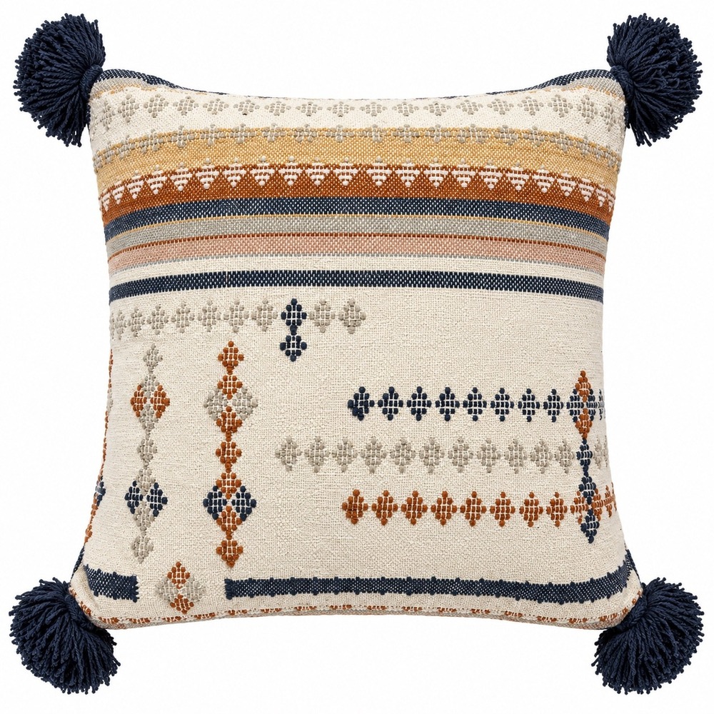Magnolia Home Joanna Gaines Loloi 18" Woven Tassel Throw Pillow Boho Farmhouse